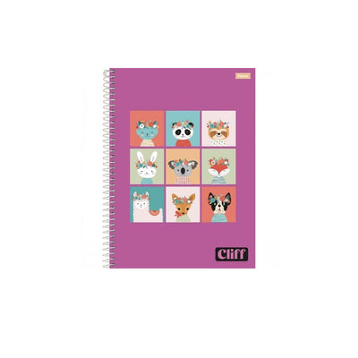 Caderno Espiral Capa Dura Universitário 15 Matérias Cliff 240Fls Feminino