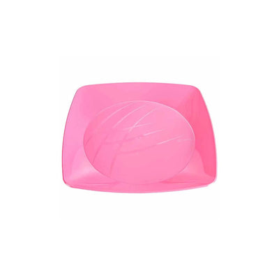 Prato Quadrado 15cm Rosa com 10 Unidades