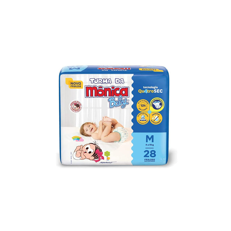 Fralda Turma da Mônica Baby Jumbo M - 28 Unidades