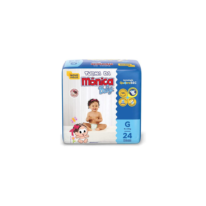 Fralda Turma da Mônica Baby Jumbo G - 24 Unidades