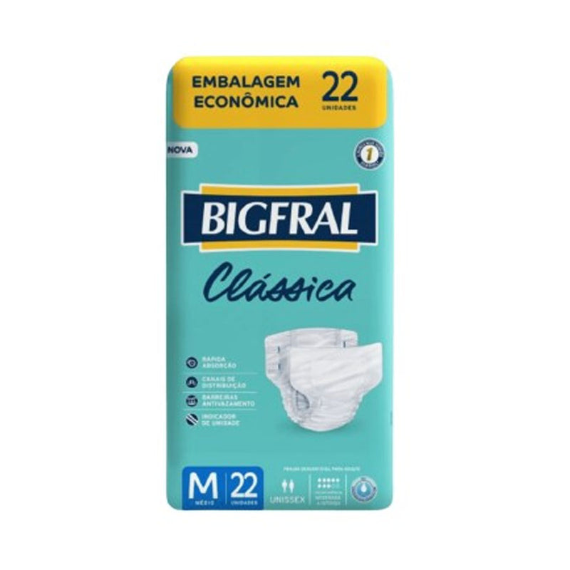Fralda Bigfral Clássica M 22 Unidades