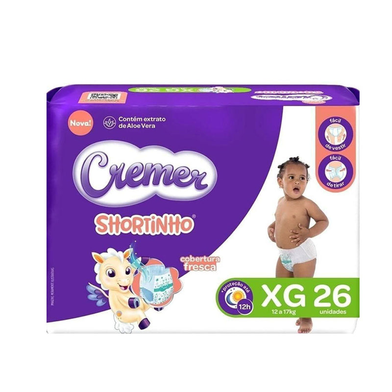 Fralda Descartável Cremer Shortinho Jumbo XG 26 Unidades