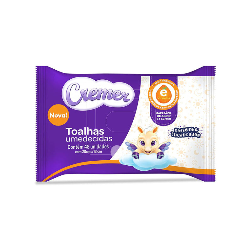 TOALHAS UMEDECIDAS CREMER VITAMINA E - 48 UNIDADES