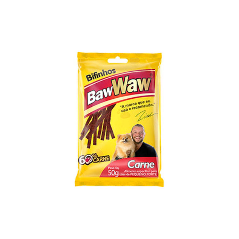 Bifinho Baw Waw para c?es pequeno porte sabor Carne 50g