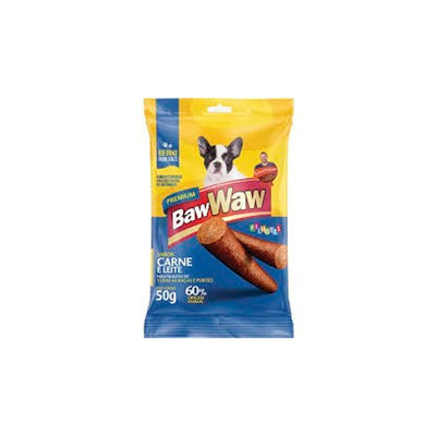 Bifinho Baw Waw para cães pequeno porte sabor Carne e Leite 50g