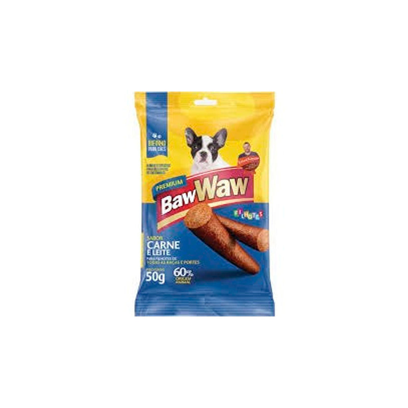 Bifinho Baw Waw para cães pequeno porte sabor Carne e Leite 50g