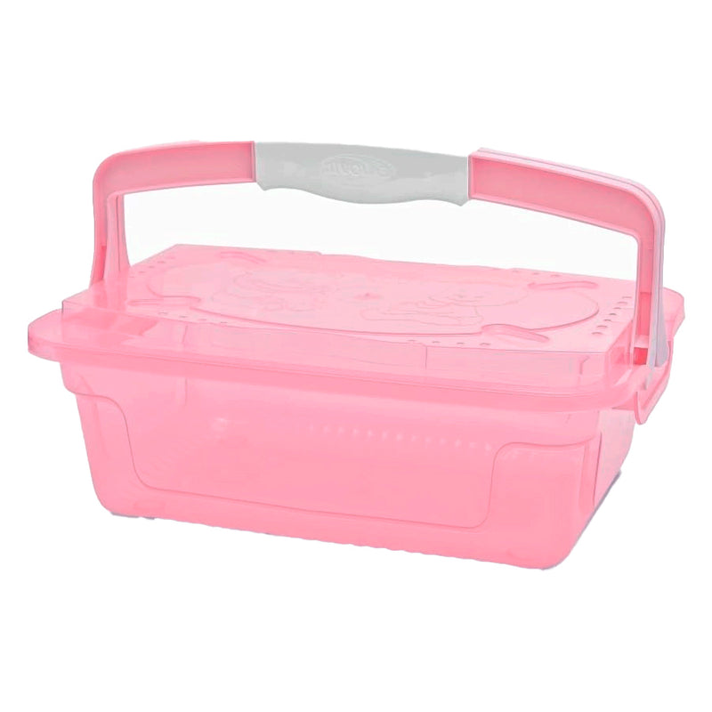 Organizador Infantil com Alça, Adoleta Bebê, Rosa Translúcido - 10L