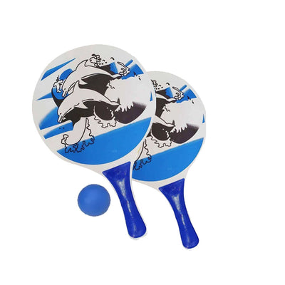 Kit Frescobol Com 2 Raquetes e 1 Bola Estampas Diversas