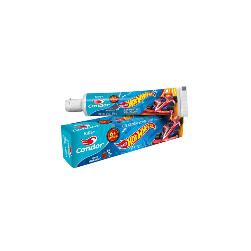 Gel Dental Condor Kids Hotwheels Morango 50G