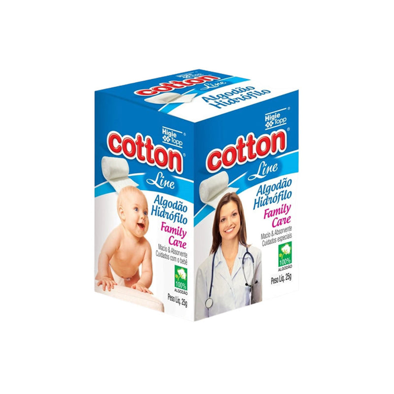 Algodão hidrófilo cotton line caixa 25GR