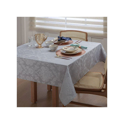 Toalha De Mesa Damask 1,60m x 2,10m Jacquard Adamascado Cinza - Tessi