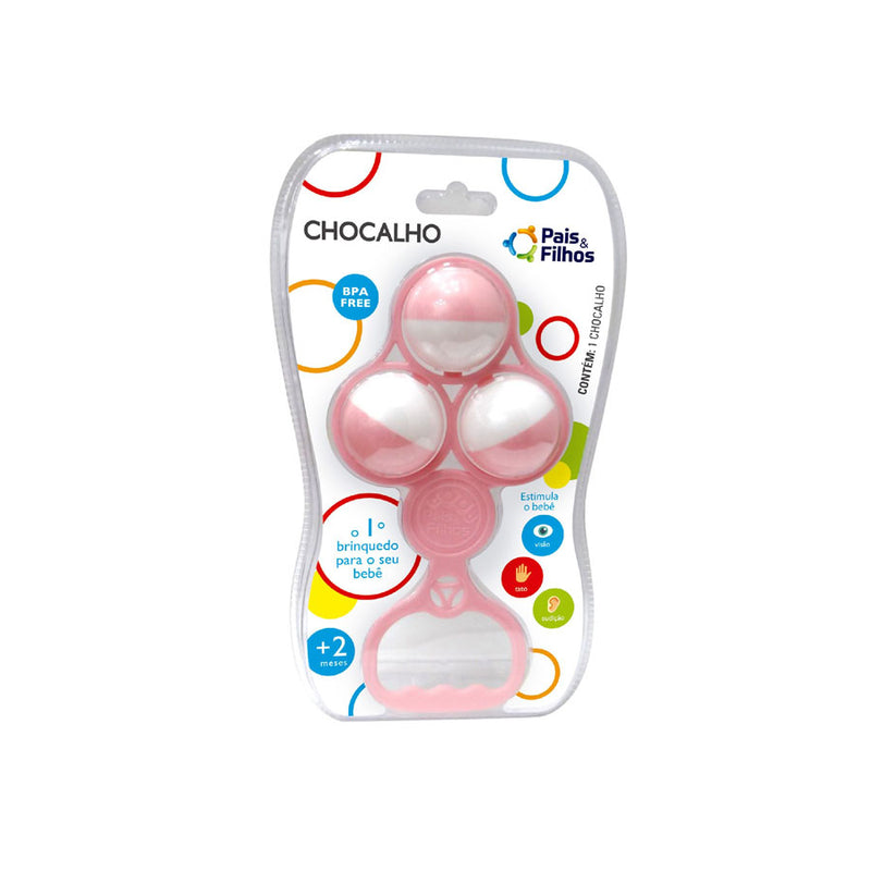 Chocalho Rosa Blister