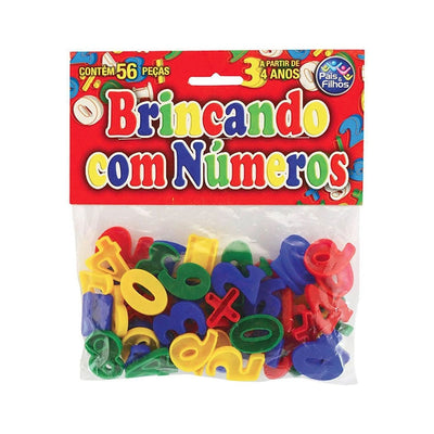 Brinquedo Pedagógico Brincando com Números 56 Peças - Pais & Filhos