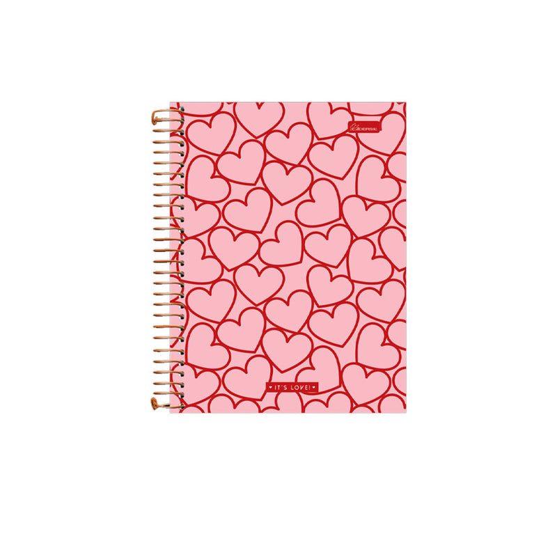 Caderno Espiral Capa Dura Its Love 80 Folhas - Cadersil