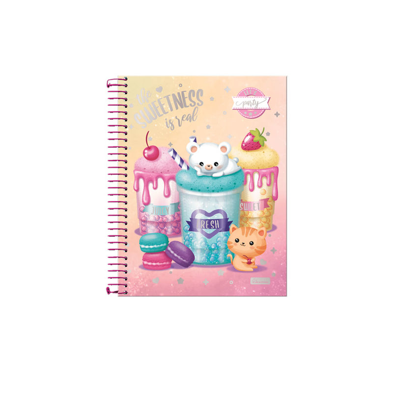 Caderno Espiral Capa Dura Lets Party 80 Folhas - Cadersil