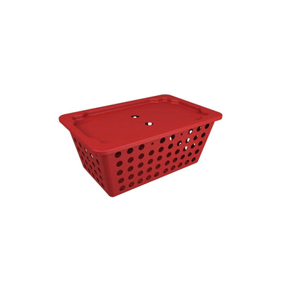 Cesta Organizadora Com Tampa Coza One - Vermelho Bold