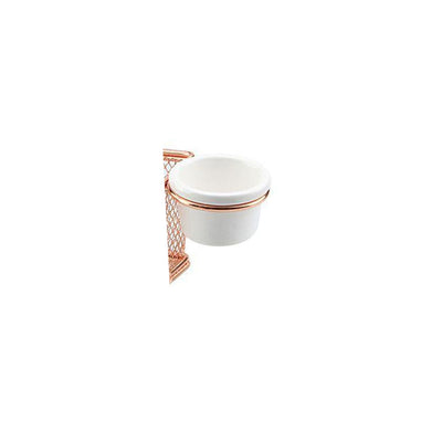 Mini Cesta Retangular em aço inox com Molheira em Melamina - Rose