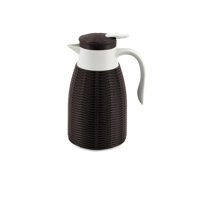 Garrafa Térmica Revestida com Rattan de Plástico MARROM - 1l