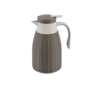 Garrafa Térmica Revestida com Rattan de Plástico CINZA - 1l