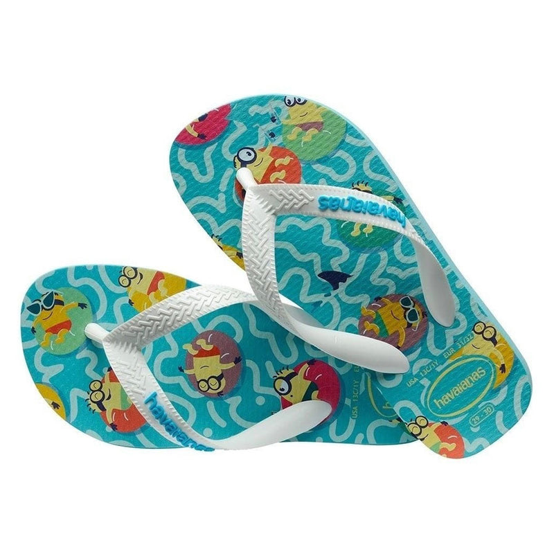 Sandália Havaianas Mínions Azul Tradicional Branco 31/32