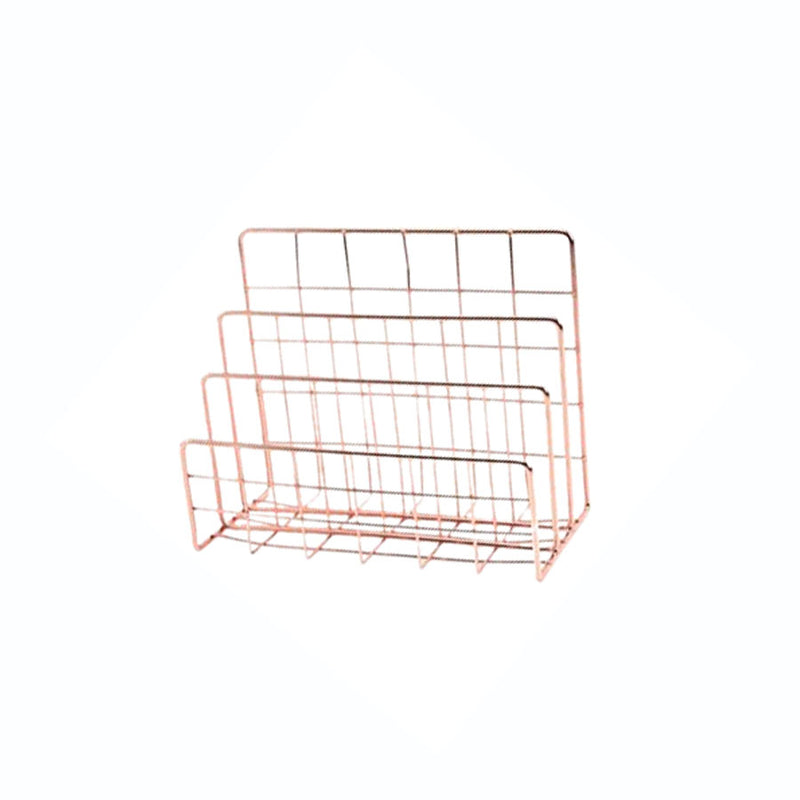 Organizador de Papel para Escritório Rose Gold 15cm