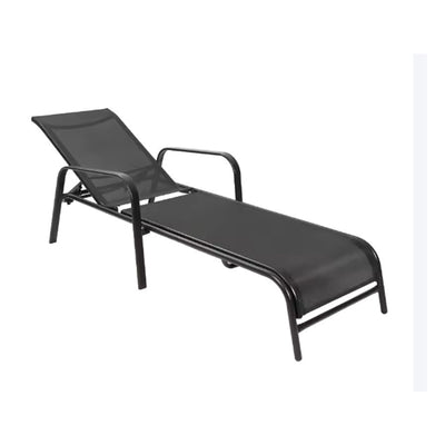 Cadeira Estilo Espreguiçadeira Metal Cinza