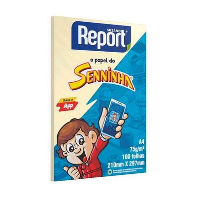 Papel Sulfite A4 Report Amarelo 75grs 100 Folhas
