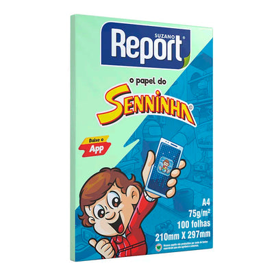 Papel Sulfite A4 Report Verde 75grs 100 Folhas