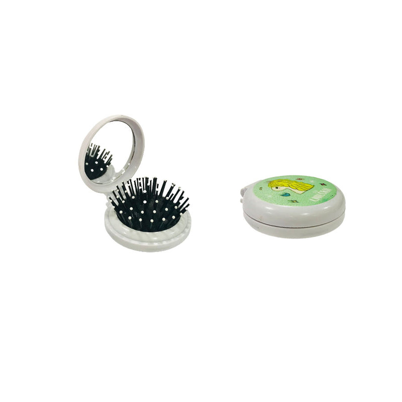Mini Escova de Cabelo com Espelho