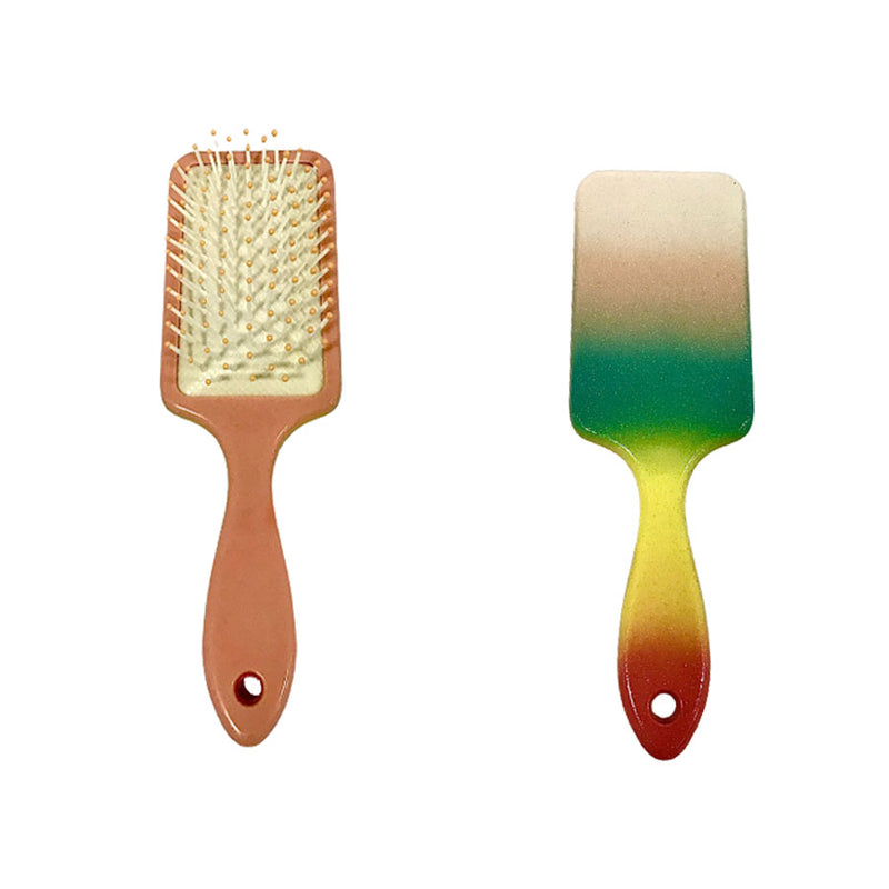 Escova de Cabelo Quadrada Almofadada Estampa Diversas 19cm