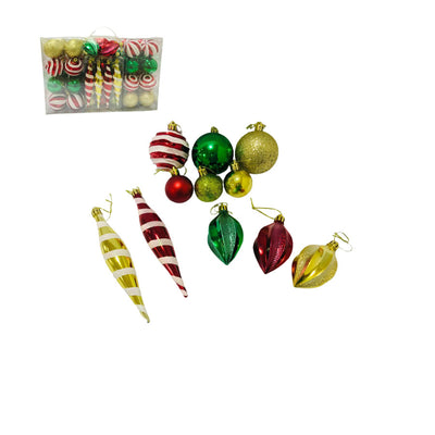 Kit Bola de Natal 72 Peças Colorida
