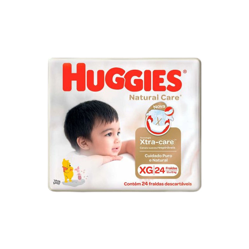Fralda Huggies Natural Care Mega Tamanho XG Com 24 Unidades
