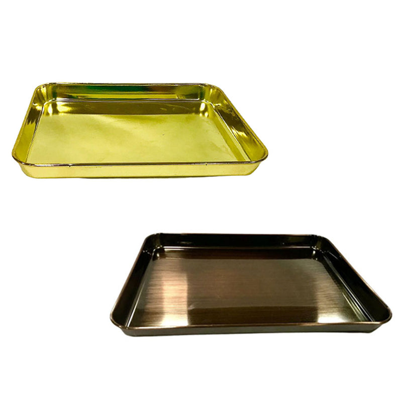 Bandeja de Metal Bronze e Dourado 23cm