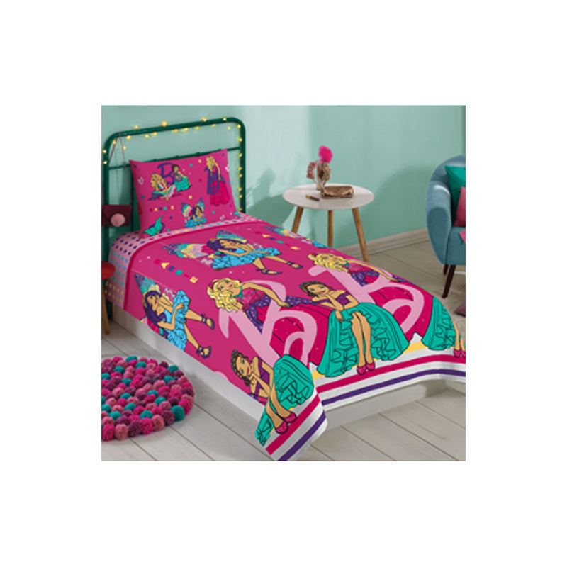 Jogo de Cama Infantil Divertido Barbie - Lepper