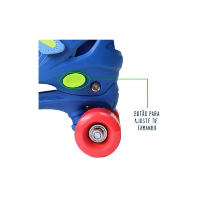 Patins Quad Kid Azul com Kit de Proteçaõ