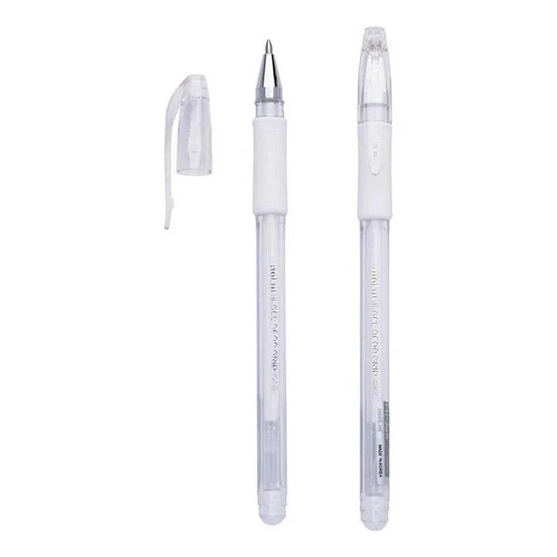 Caneta Gel Grip Branca Escrita De 0,5Mm - Molin 3238