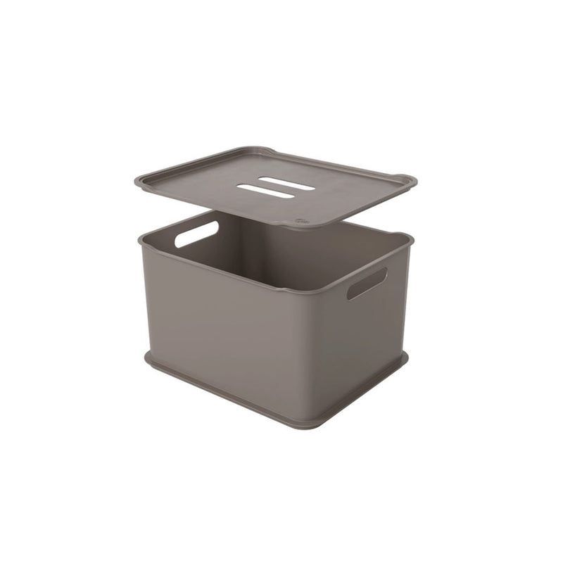 Cesta Grande com Tampa Fit Gray Fit 30cm