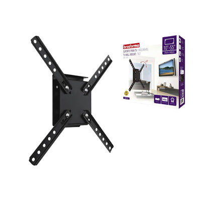 Suporte de Parede para TV 10"" a 55"" com Inclinação de Até 8° Brasforma