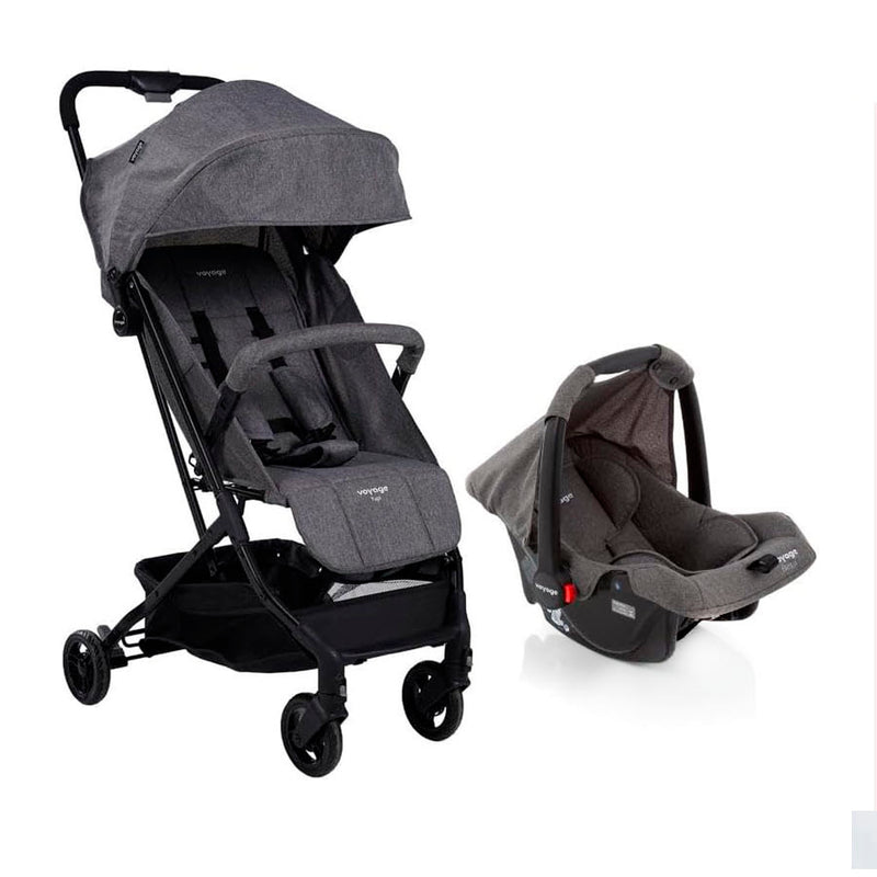 Carrinho de Passeio com Bebê Conforto TS Yupi Pró Cinza - Voyage