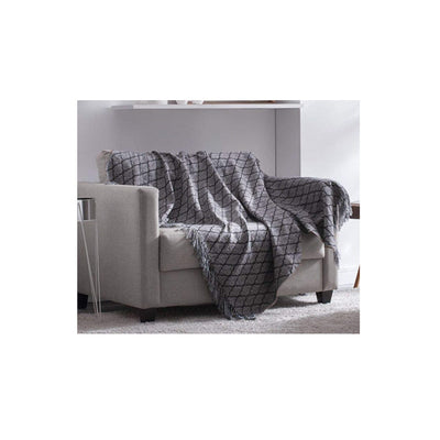 Manta Para Sofá Jacquard Casablanca Vitral Castor Cinza 1,40m x 2,10m - Adomes