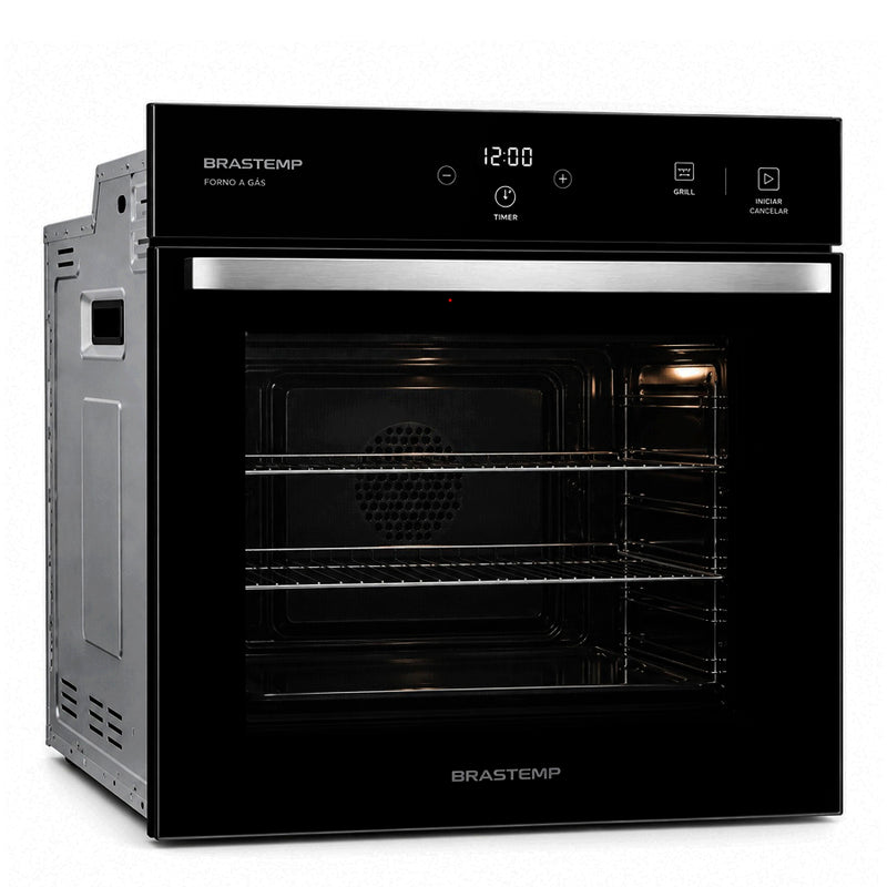 Forno de Embutir a Gás Brastemp 78 Litros Preto com Grill e Timer Touch - BOA84AE