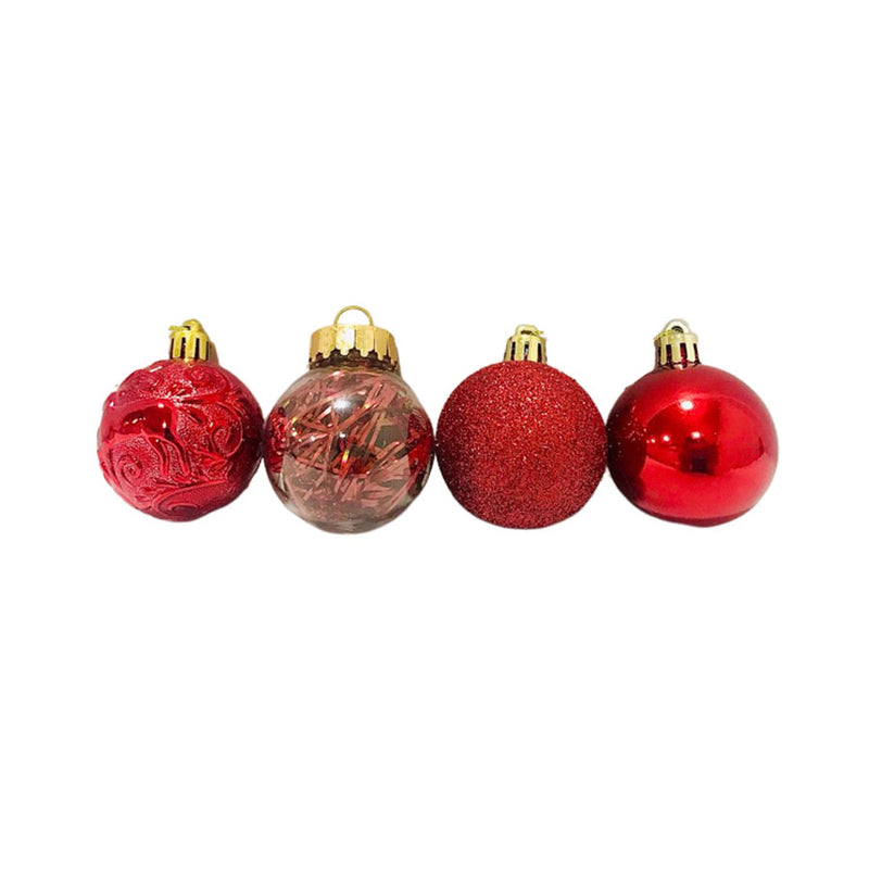 Bolas para Árvore de Natal 16 Peças 7cm Vermelha