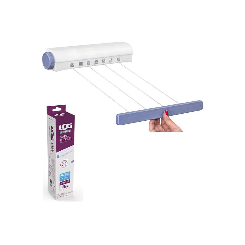 Varal Retrátil Plástico 3,6m - Ordene