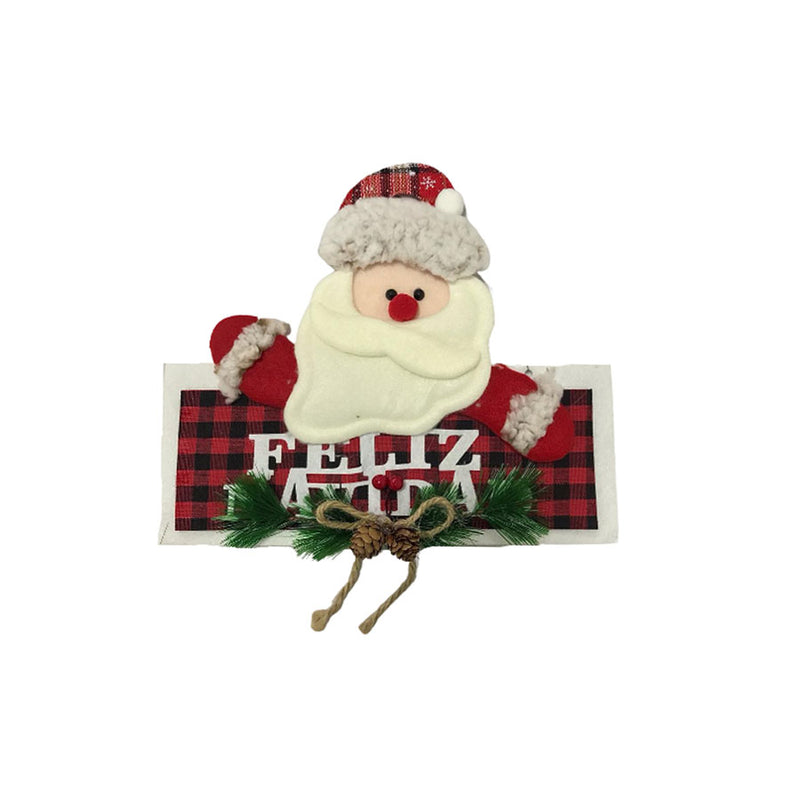 Enfeite para Porta Placa Feliz Natal 29cm