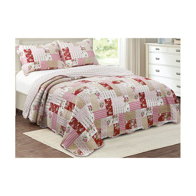 Colcha Casal Evolution Patchwork Camesa Carlota COM 3 Peças