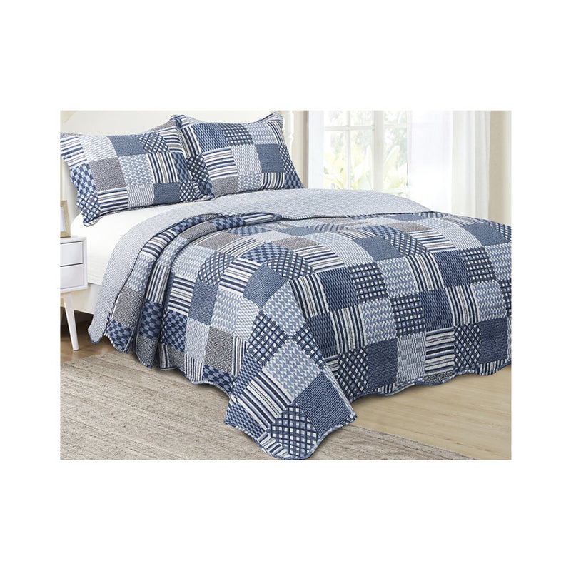 Colcha King Evolution Patchwork Camesa Skada com 3 Peças