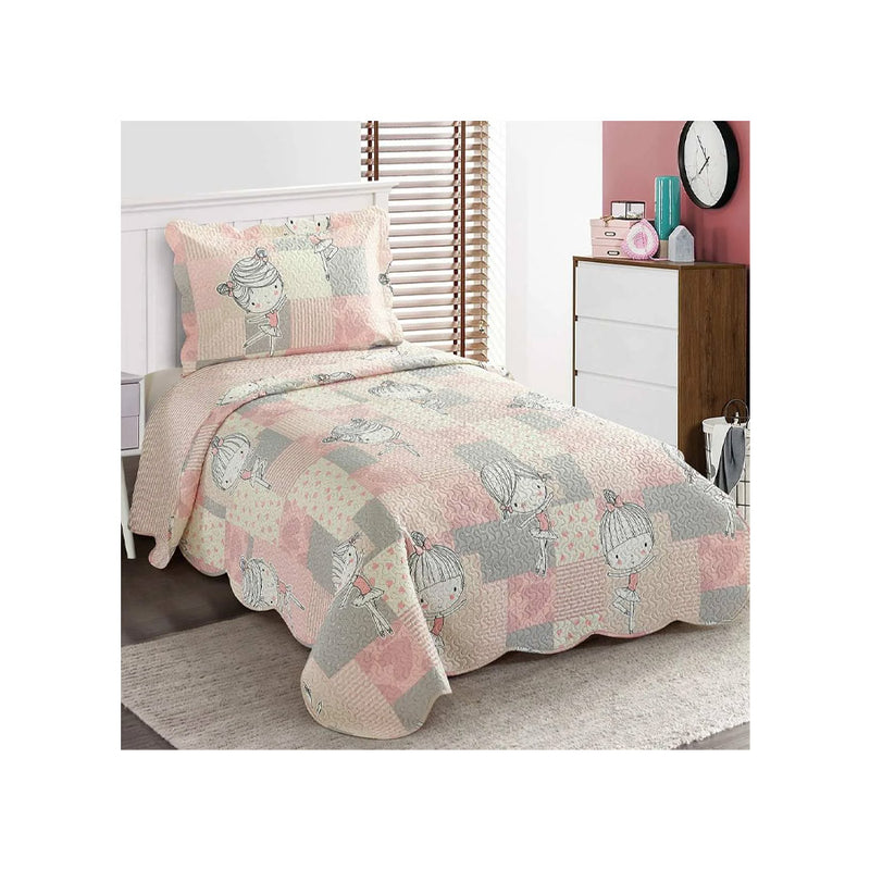 Colcha de Cama Solteiro 2 Peças 160x230m Bailarina - Camesa