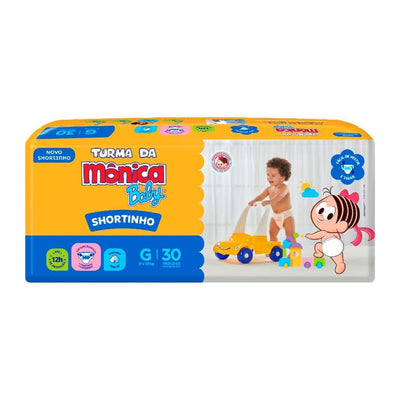 Fralda Turma da Mônica Baby Shortinho Jumbo G 30 Unidades