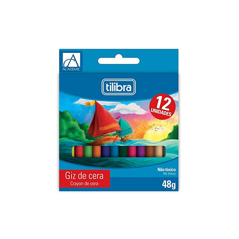 Giz de Cera Académie 12 Cores - Tilibra