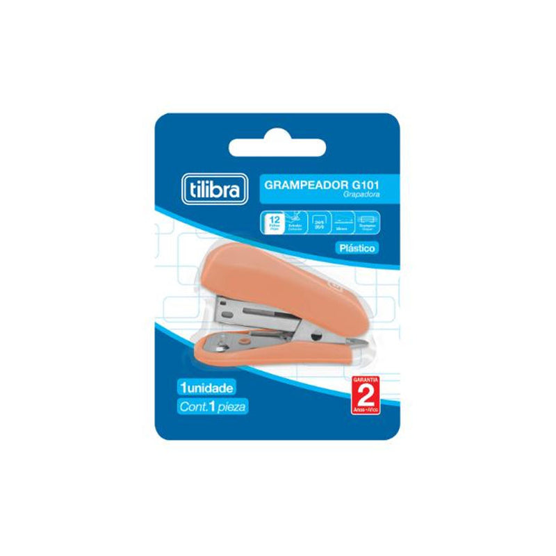 Mini Grampeador 12 Folhas com Extrator Salmão - Tilibra